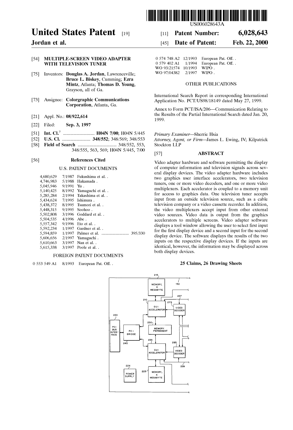 United States Patent 19 11 Patent Number: 6,028,6439 9