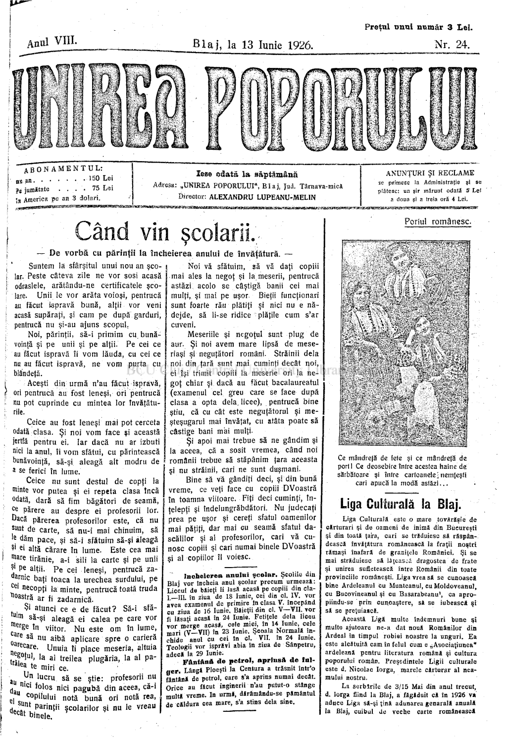 Liga Culturală Ia Blaj. Ce Părere Au Despre Ei Profesorii Lor Ţelepţi Şi Îndelungrăbdători