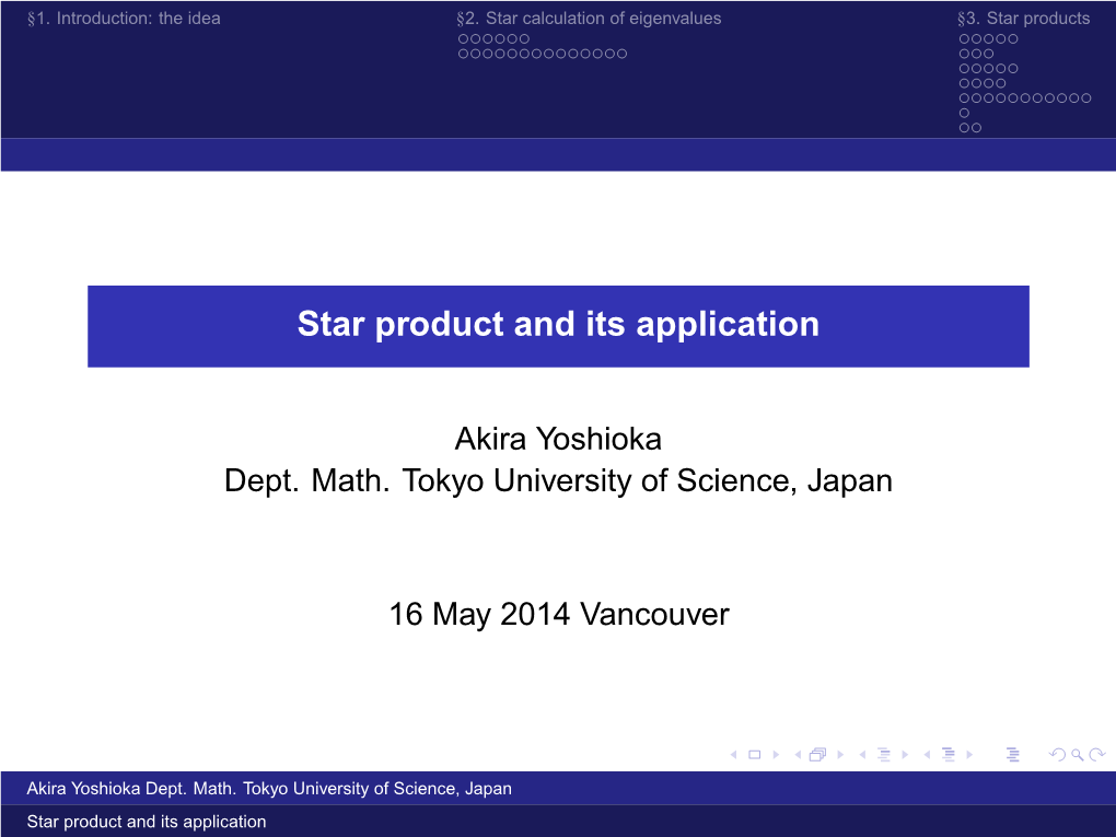 Star Product and Its Application