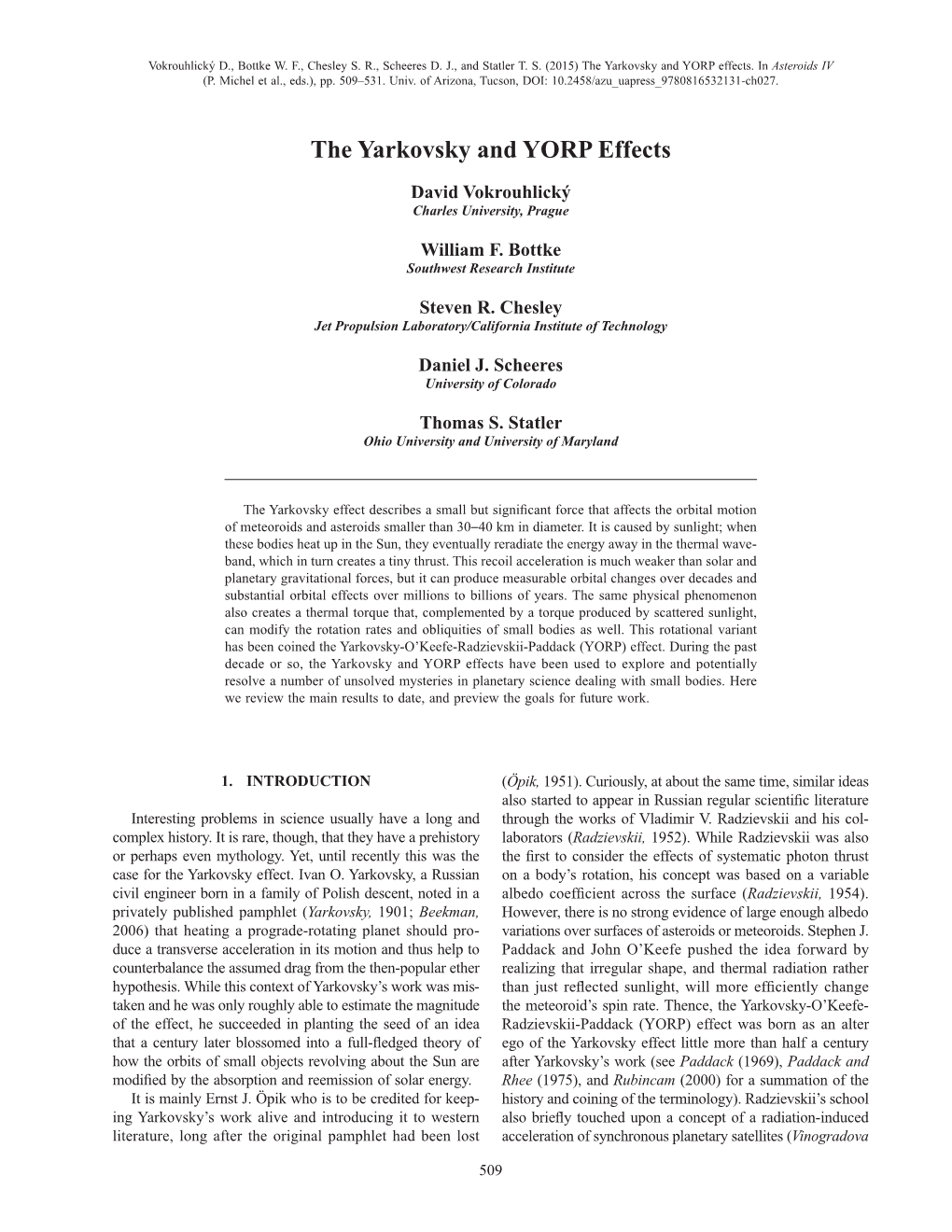 The Yarkovsky and YORP Effects