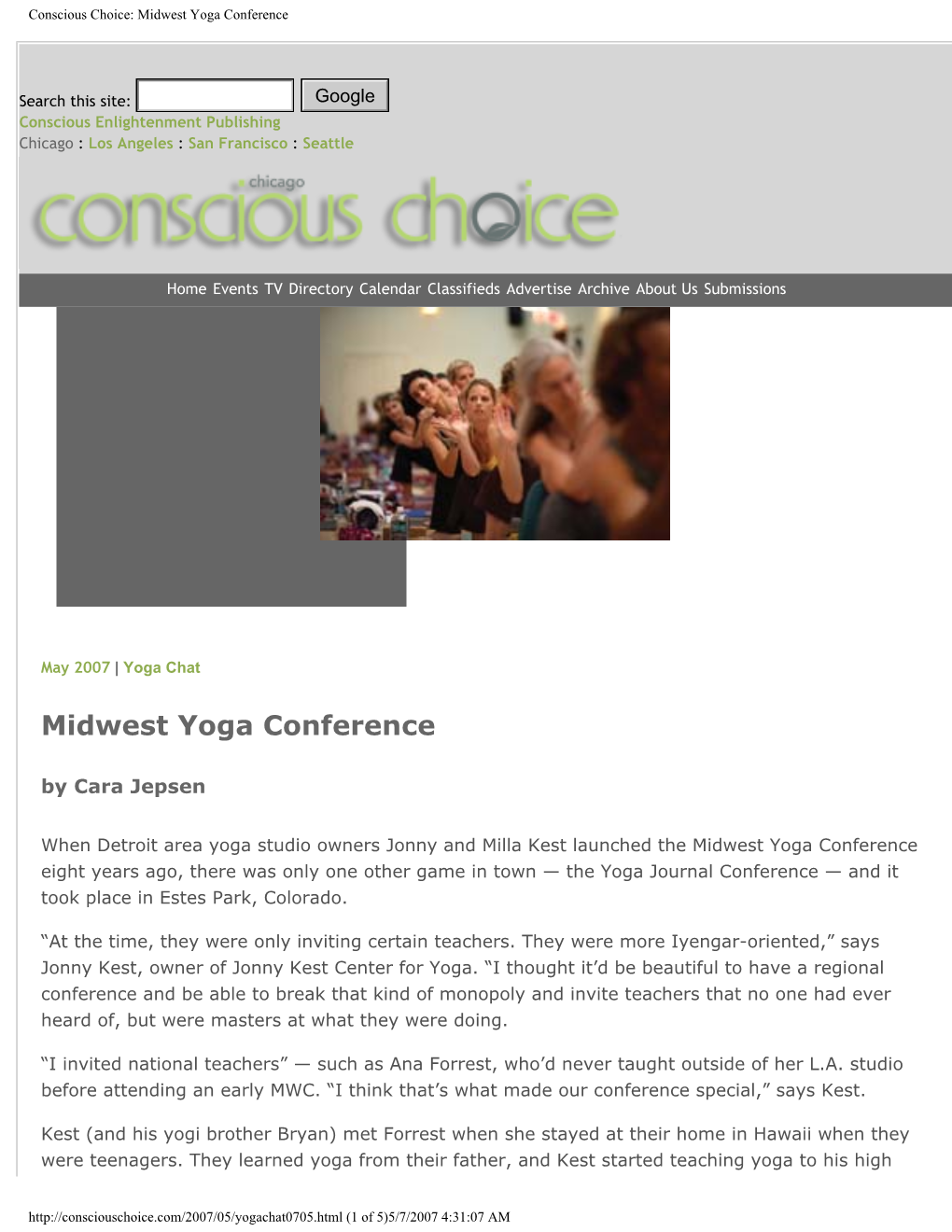 Conscious Choice: Midwest Yoga Conference