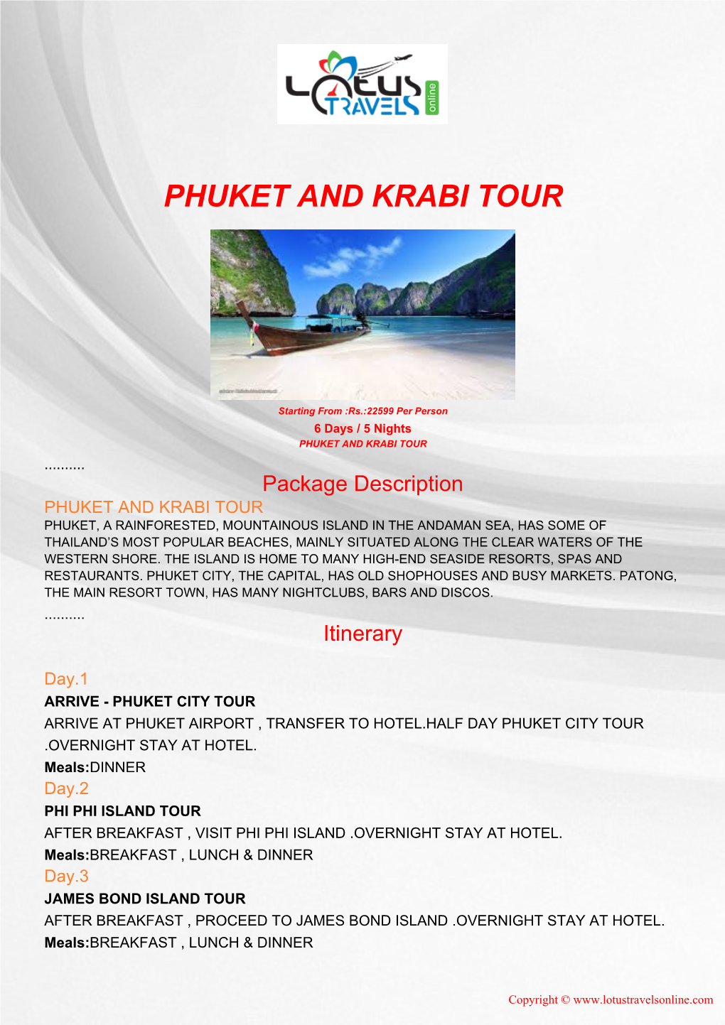 Phuket and Krabi Tour