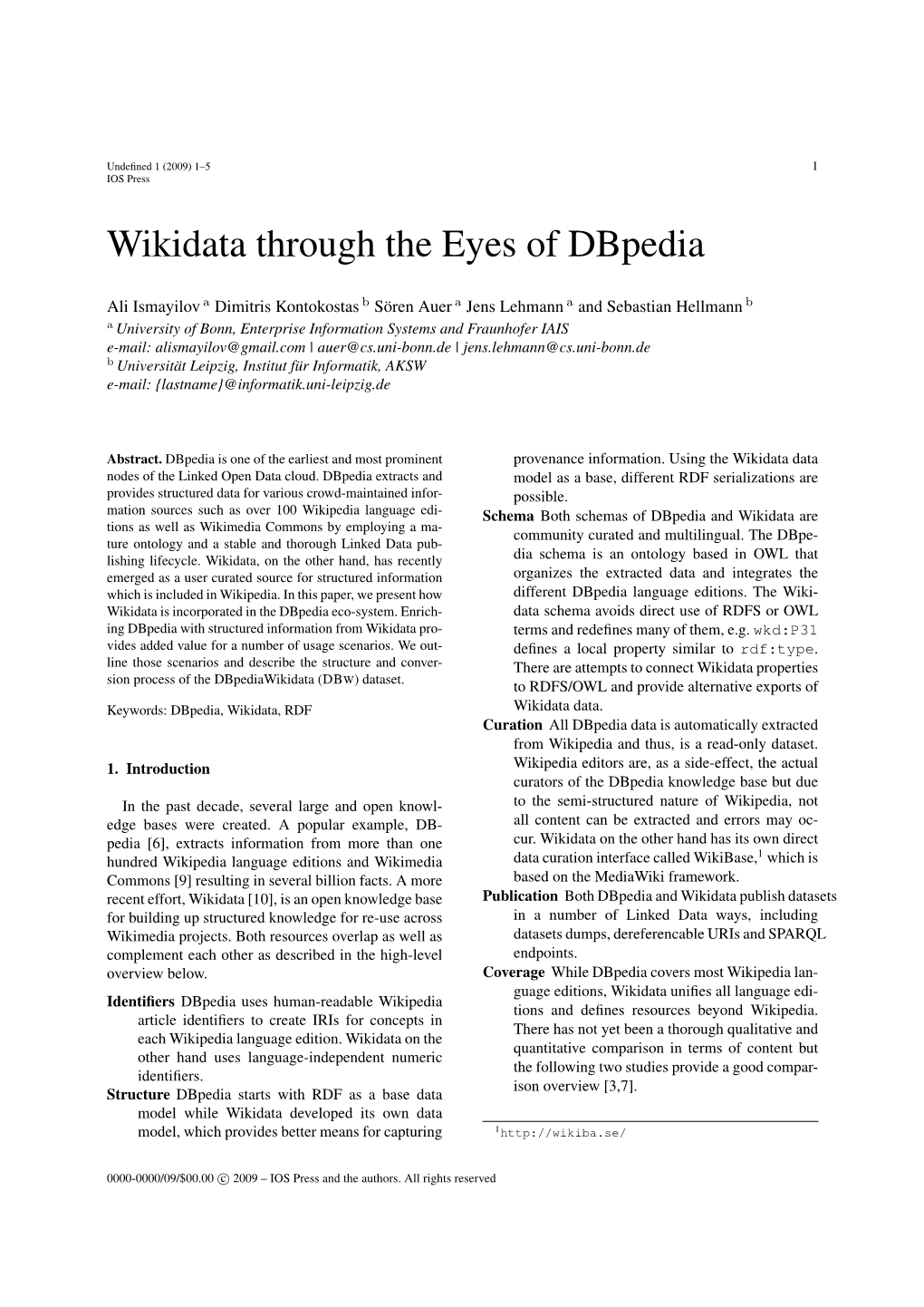 Wikidata Through the Eyes of Dbpedia