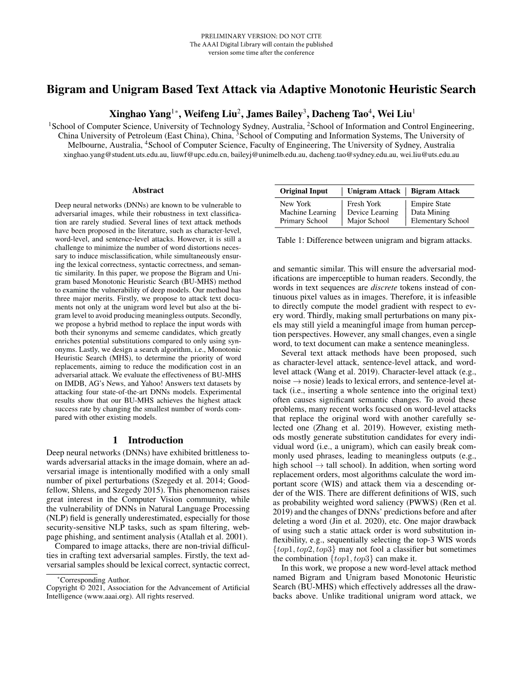 Paper, We Propose the Bigram and Uni- and Semantic Similar