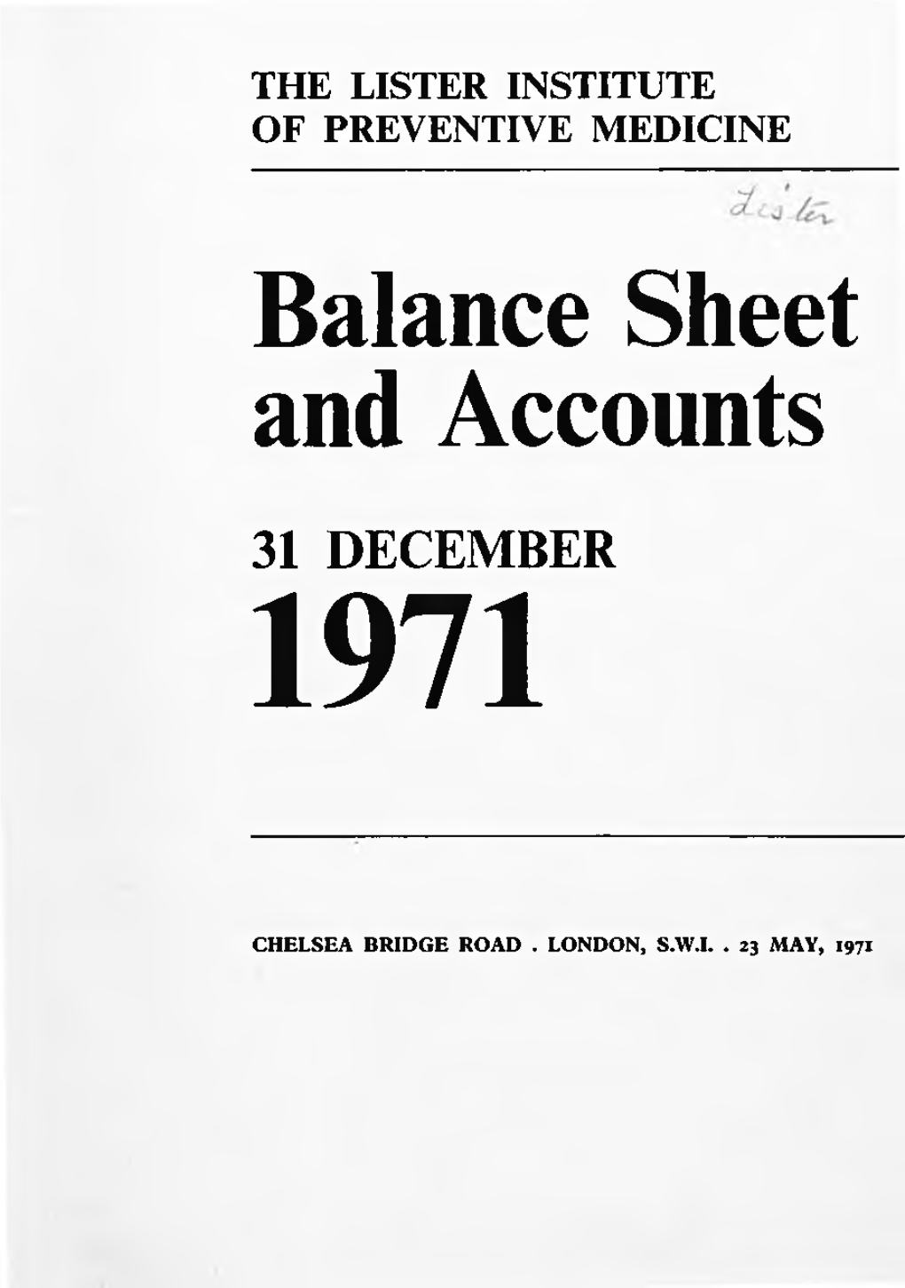 1971 to 1980 Lister Annual Report and Accounts