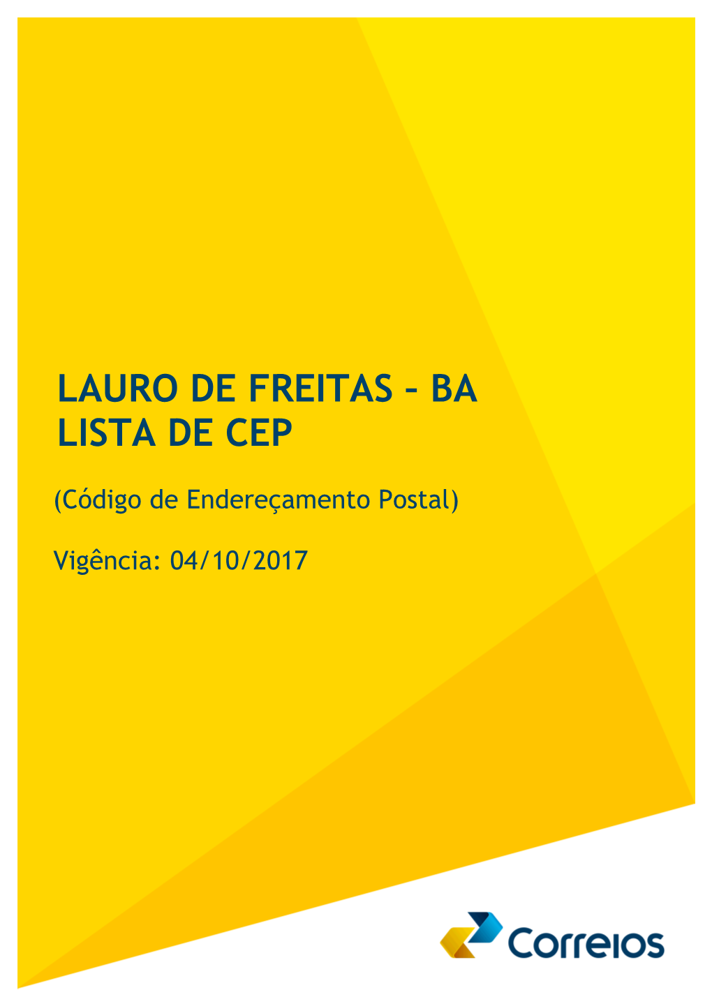 Lauro De Freitas – Ba Lista De Cep