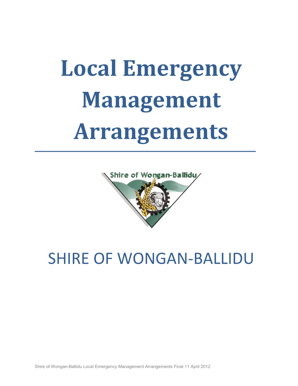 Local Emergency Management Arrangements