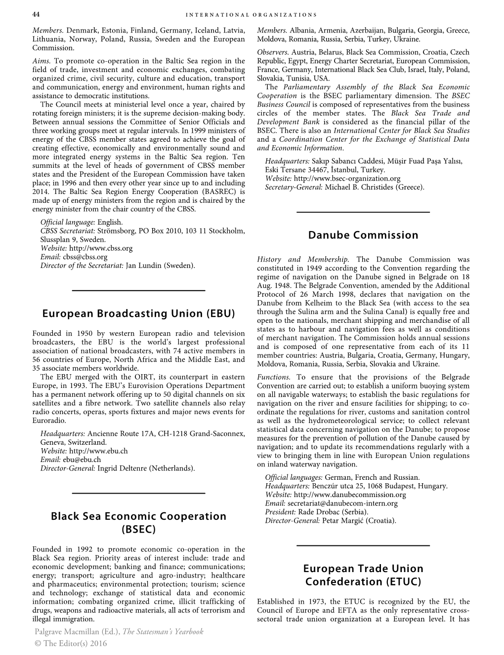 European Broadcasting Union (EBU) Black Sea Economic Cooperation