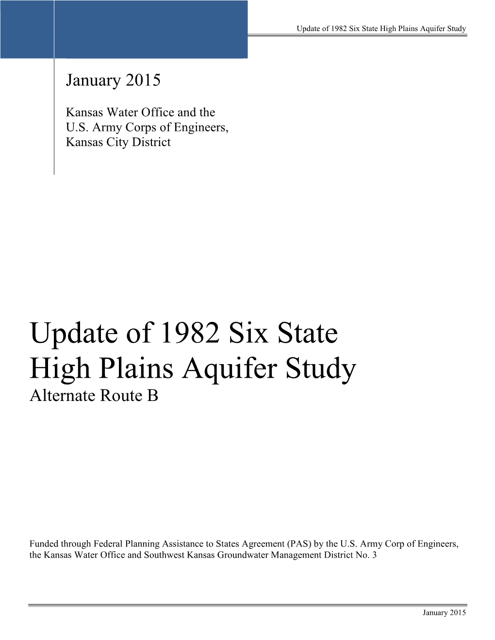 Update of 1982 Six State High Plains Aquifer Study