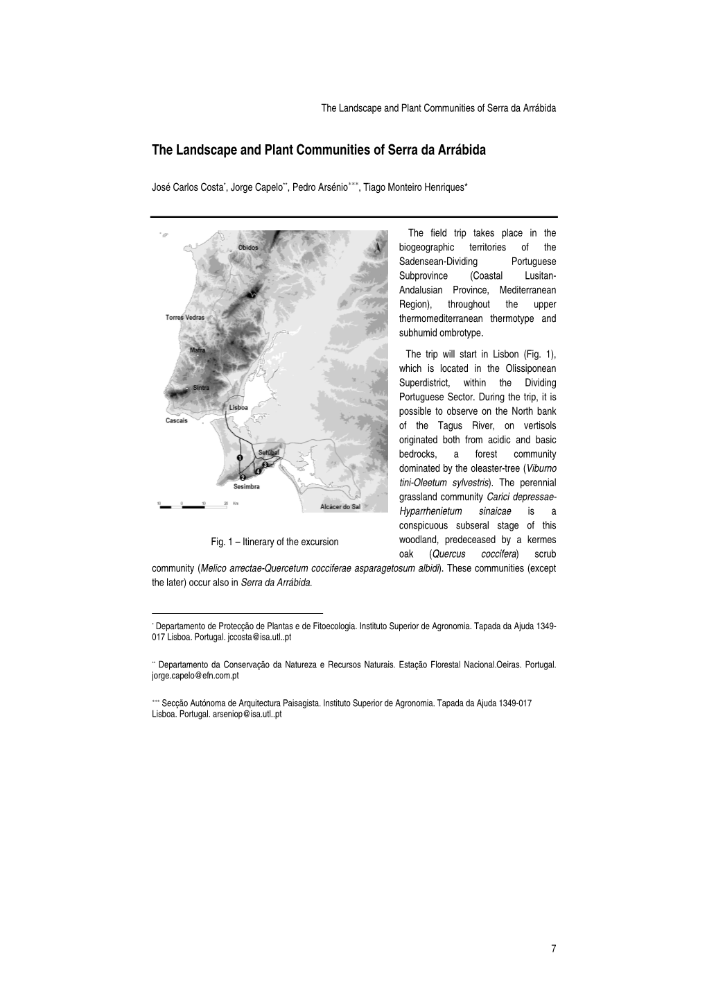 The Landscape and Plant Communities of Serra Da Arrábida