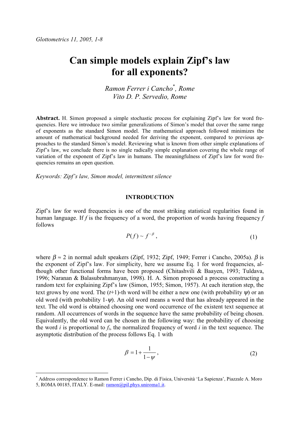 Can Simple Models Explain Zipf's Law for All Exponents?