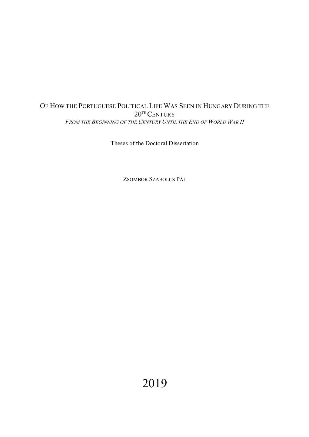 Theses of the Doctoral Dissertation