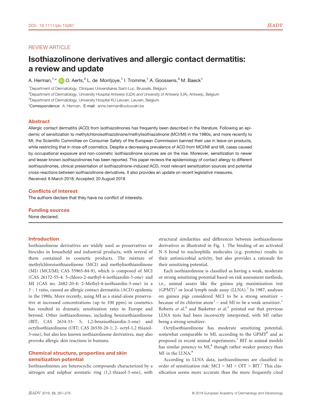 Isothiazolinone Derivatives and Allergic Contact Dermatitis: a Review and Update