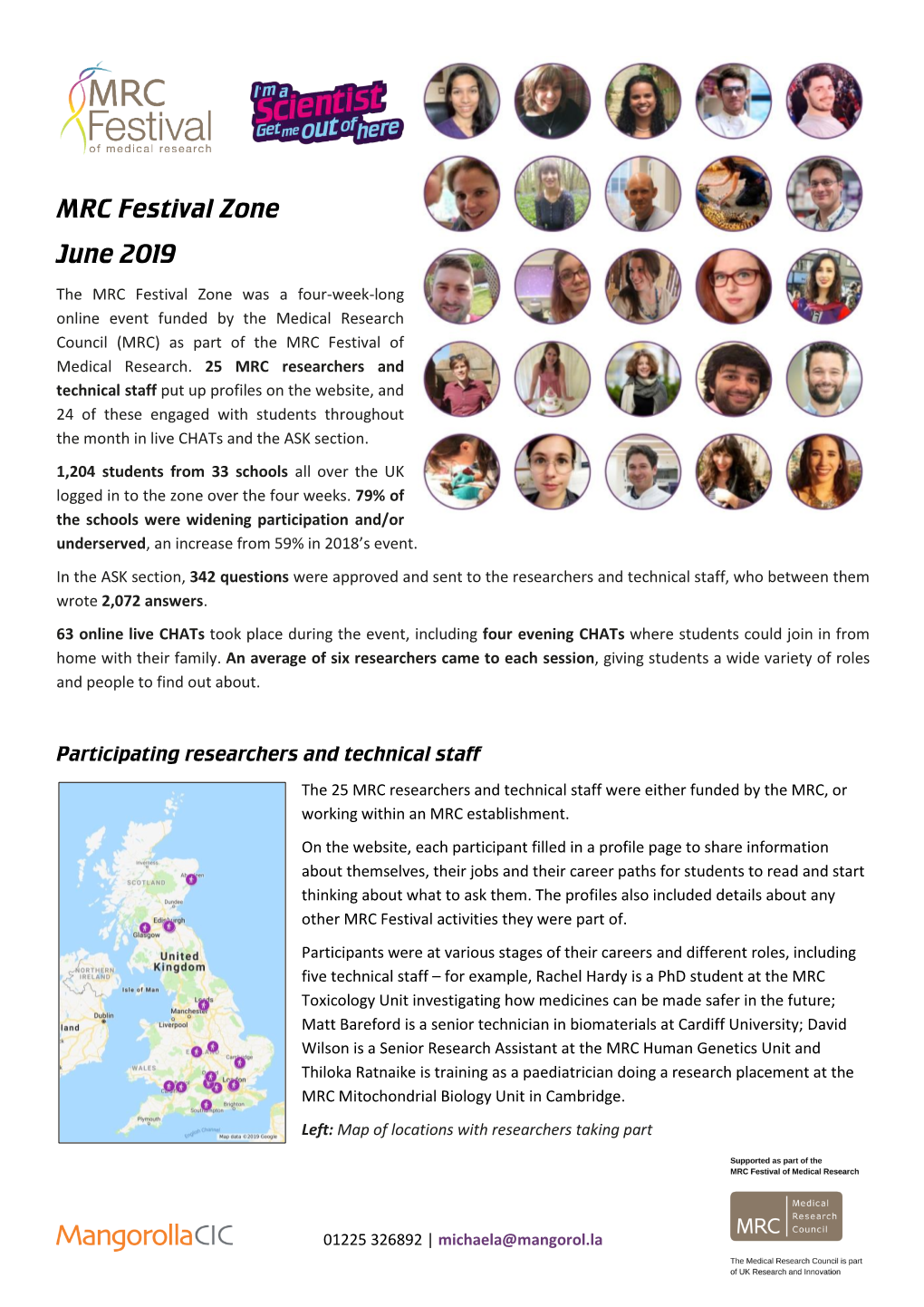 MRC Festival Zone Report – June 2019 [PDF]