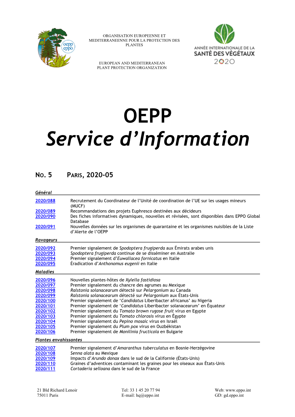 EPPO Reporting Service