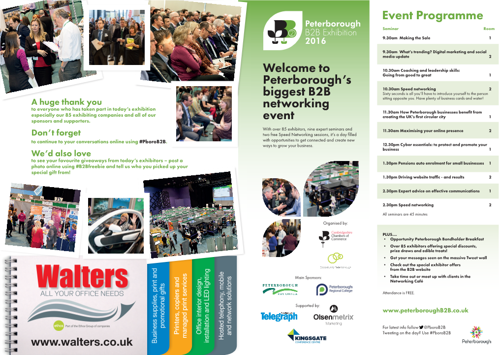 Peterborough's Biggest B2B Networking Event Event Programme