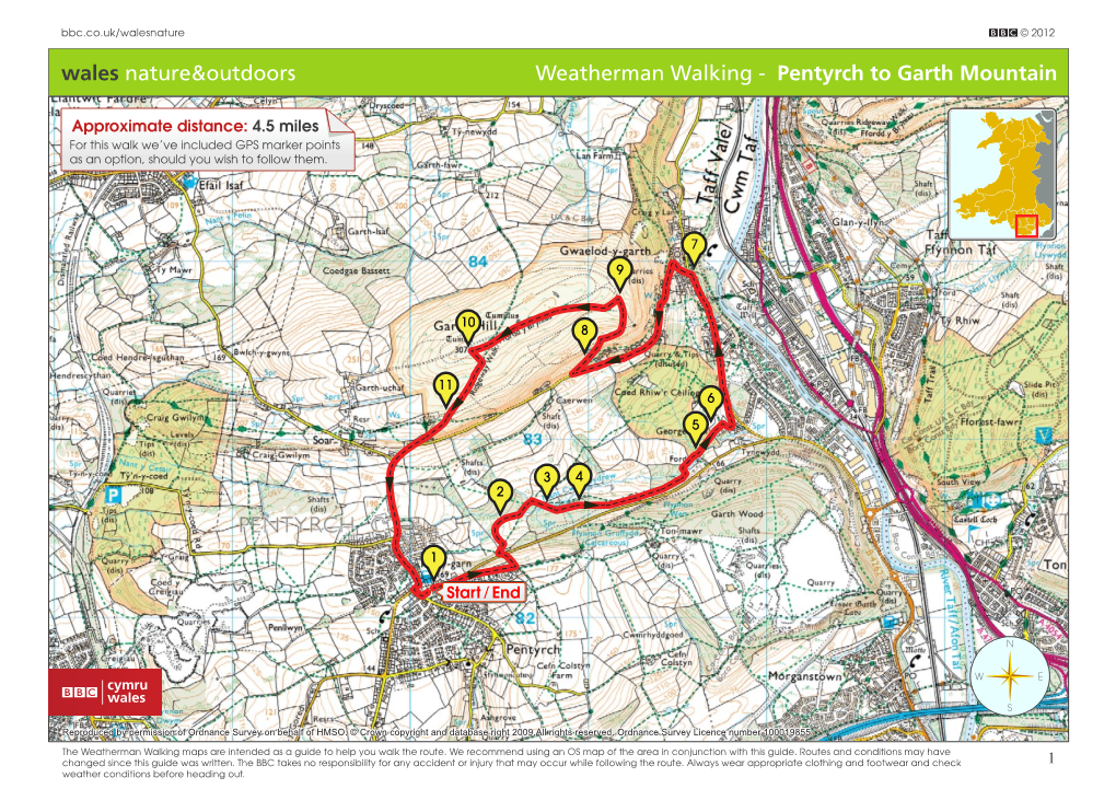 Weatherman Walking - Pentyrch to Garth Mountain