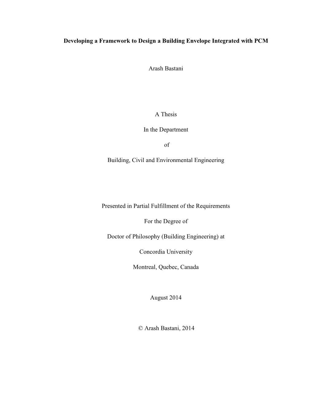 Developing a Framework to Design a Building Envelope Integrated with PCM