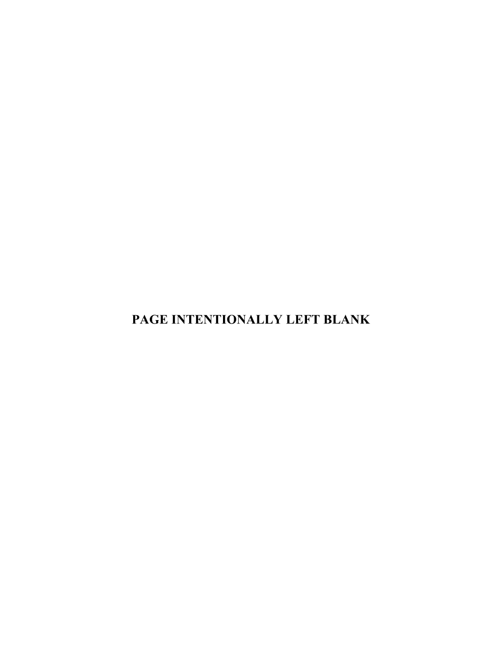 PAGE INTENTIONALLY LEFT BLANK Table of Contents