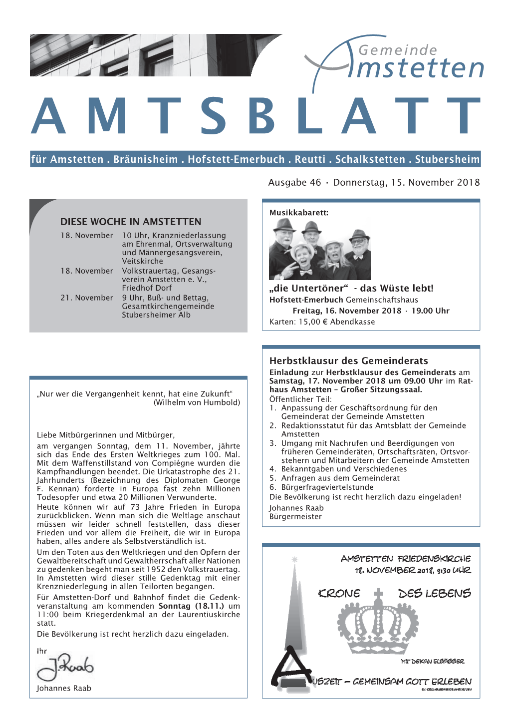 AMTSBLATT Fürfür Amstettenamstetten