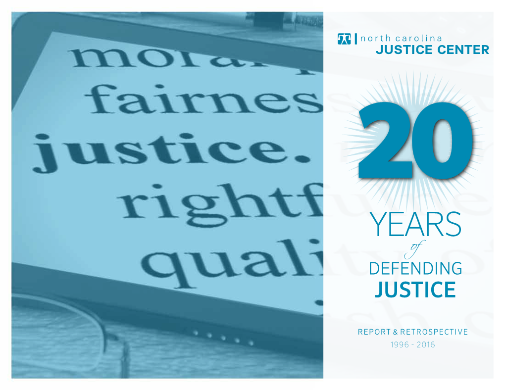 NC Justice Center Annual Report 2016