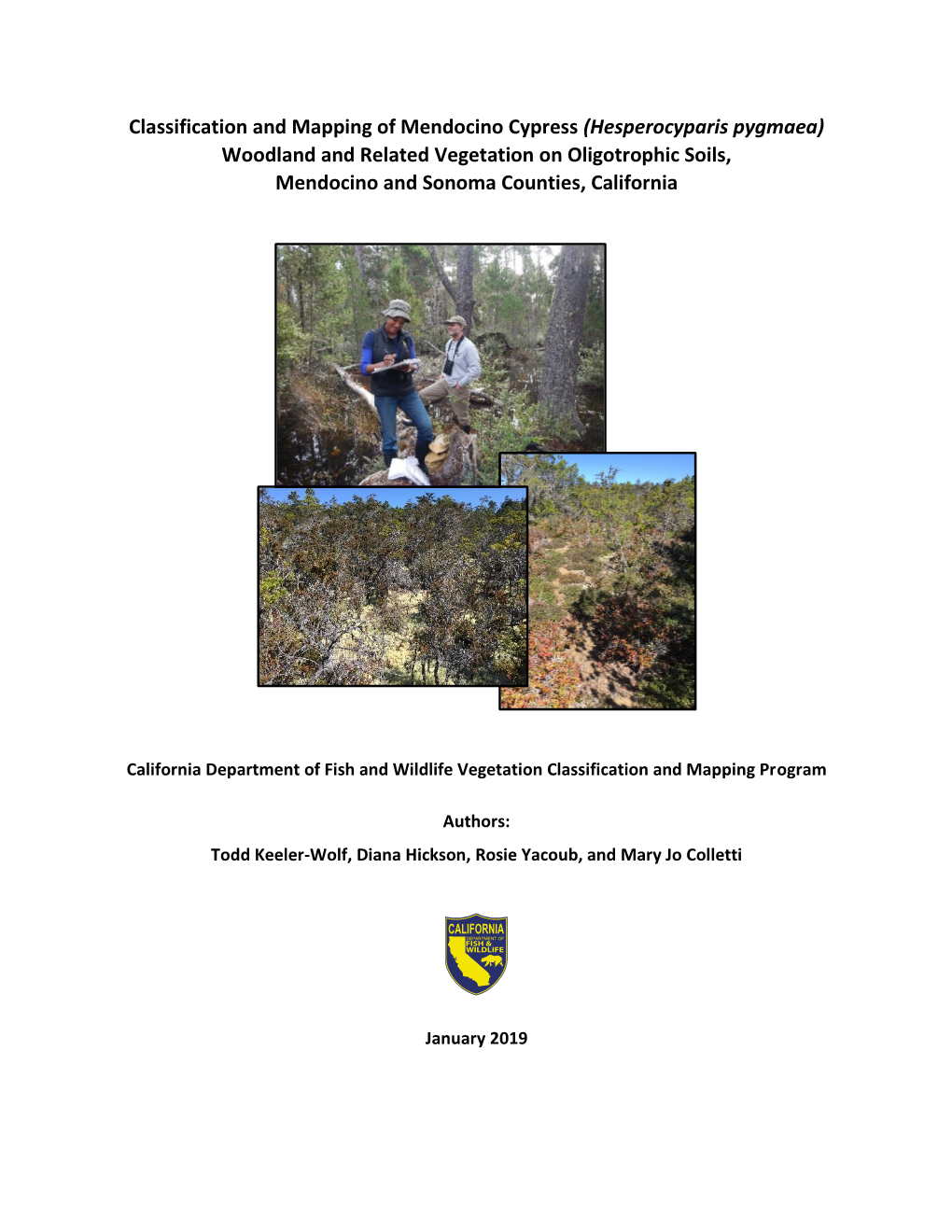 Classification and Mapping of Mendocino Cypress Woodland