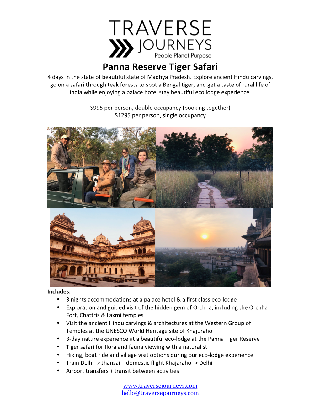 Panna Reserve Tiger Safari 4 Days in the State of Beautiful State of Madhya Pradesh