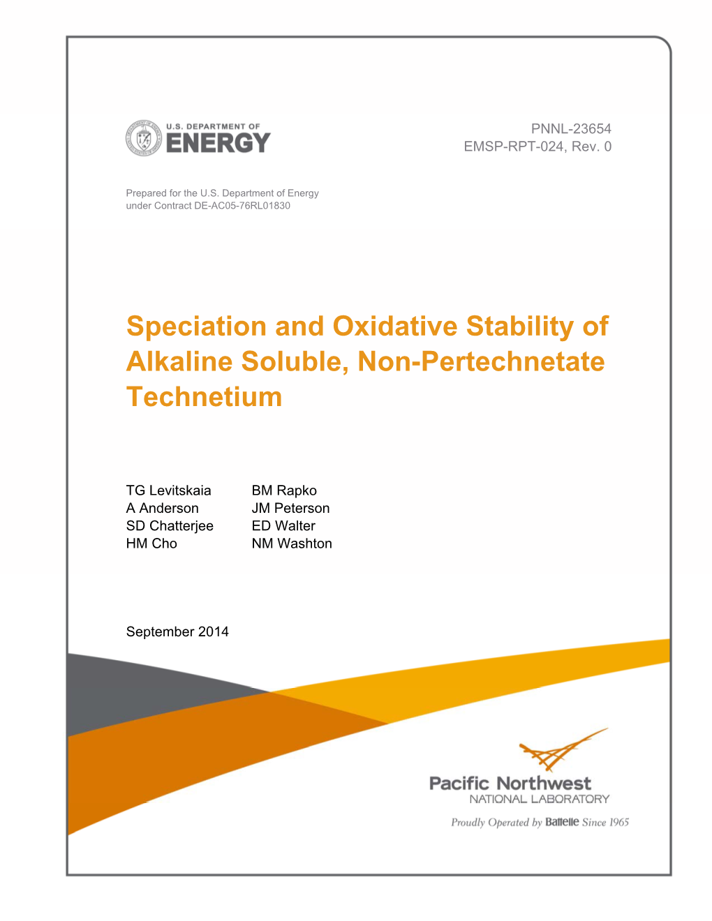 Speciation and Oxidative Stability of Alkaline Soluble, Non-Pertechnetate Technetium