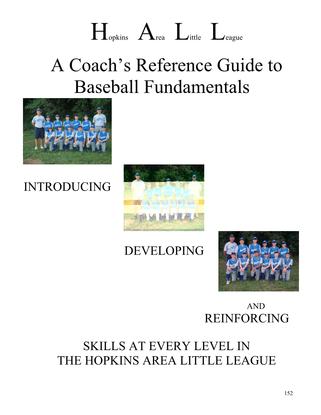 A Coach's Reference Guide to Baseball Fundamentals