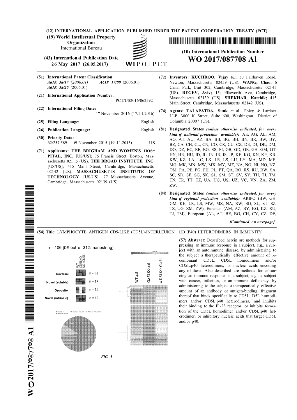 WO 2017/087708 Al 26 May 2017 (26.05.2017) P O P C T