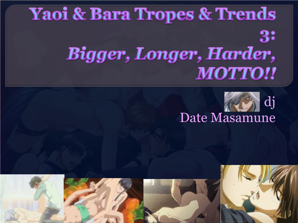 Yaoi & Bara Tropes & Trends