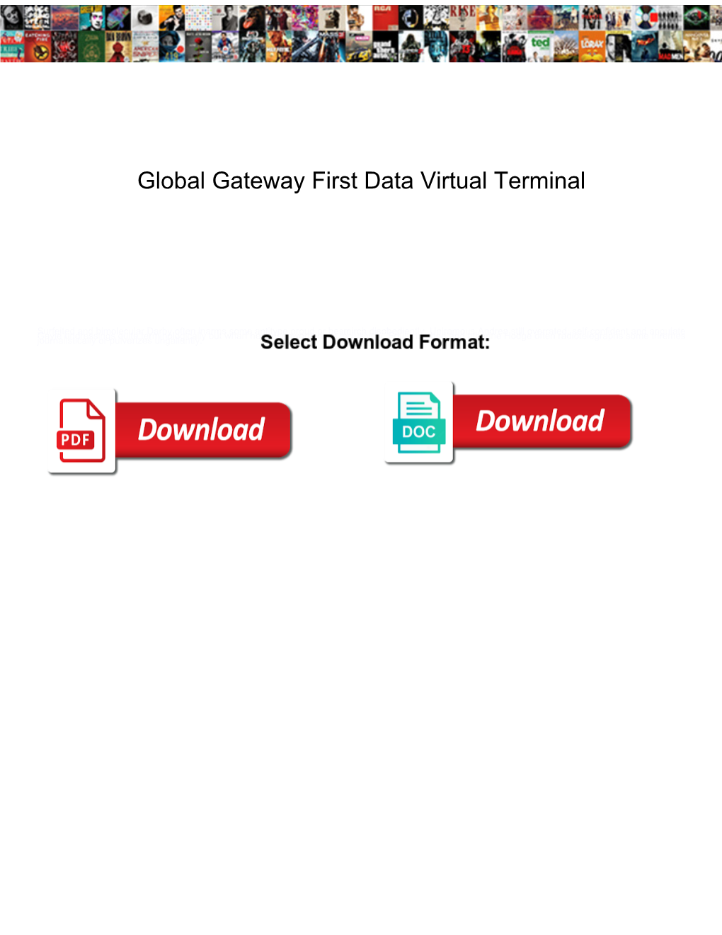 Global Gateway First Data Virtual Terminal