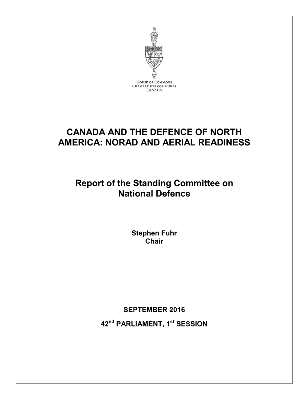 Canada and the Defence of North America: Norad and Aerial Readiness