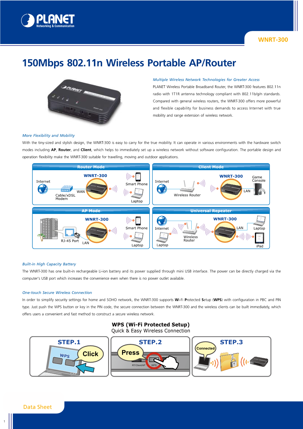 150Mbps 802.11N Wireless Portable AP/Router