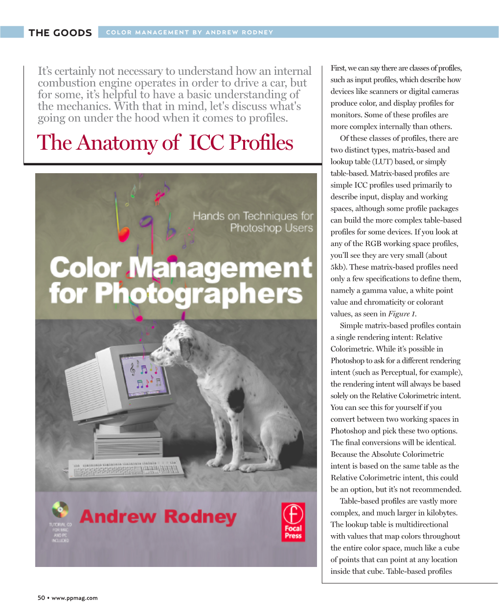 Anatomy of ICC Profiles Two Distinct Types, Matrix-Based and Lookup Table (LUT) Based, Or Simply Table-Based