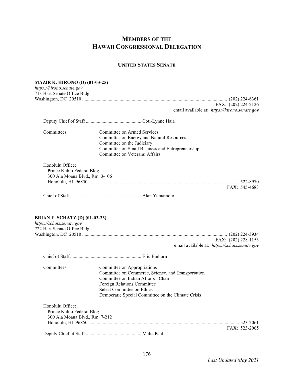 Members of the Hawaii Congressional Delegation