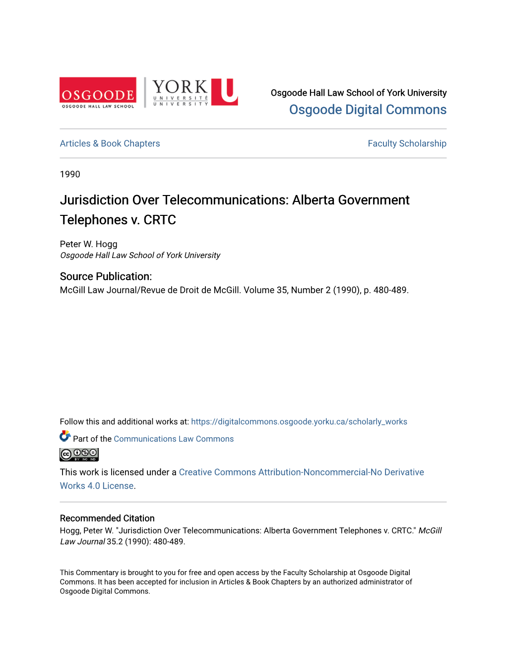 Alberta Government Telephones V. CRTC