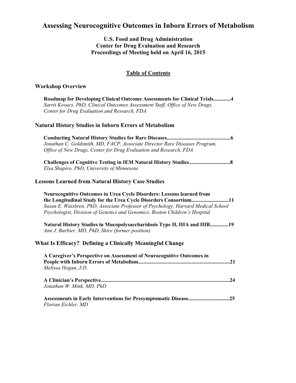 Assessing Neurocognitive Outcomes in Inborn Errors of Metabolism