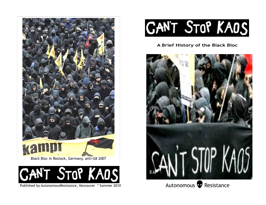 Can't Stop Kaos: a Brief History of the Black Bloc