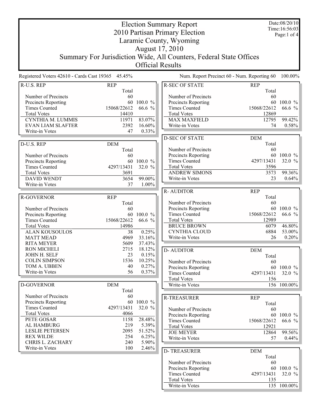 Primary Election Results