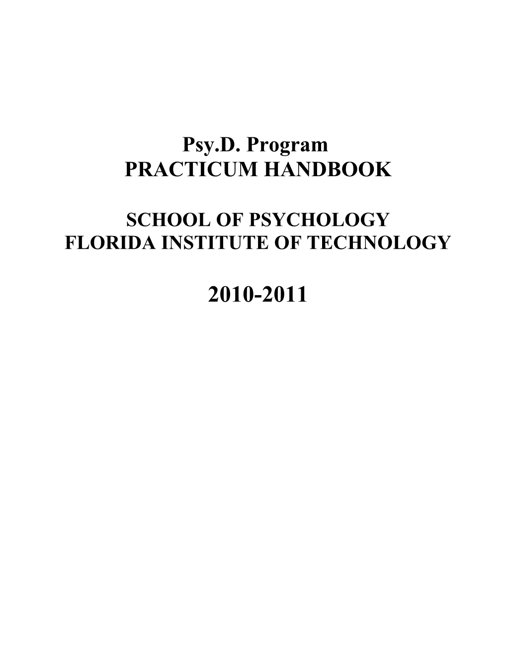 Practicum Handbook