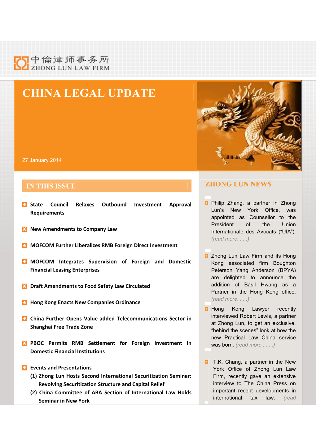 China Legal Update