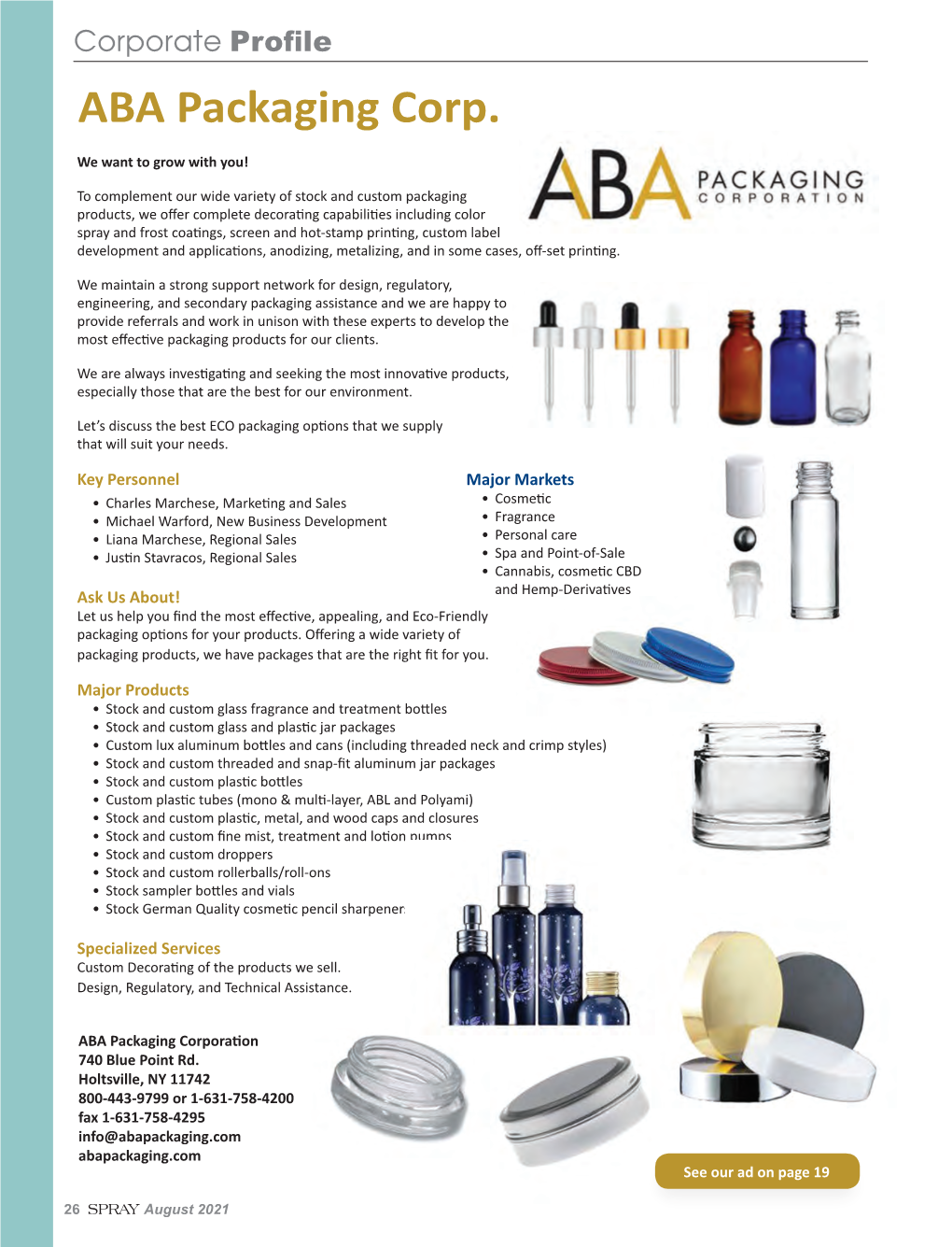 Corporate Profile ABA Packaging Corp