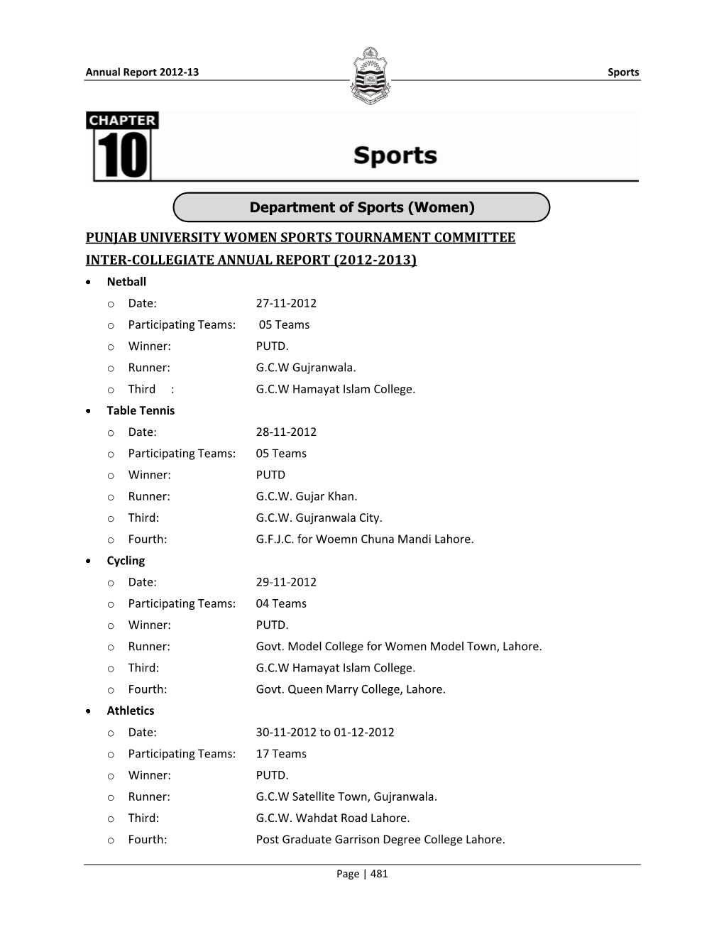 Chapter 10 (Sports)