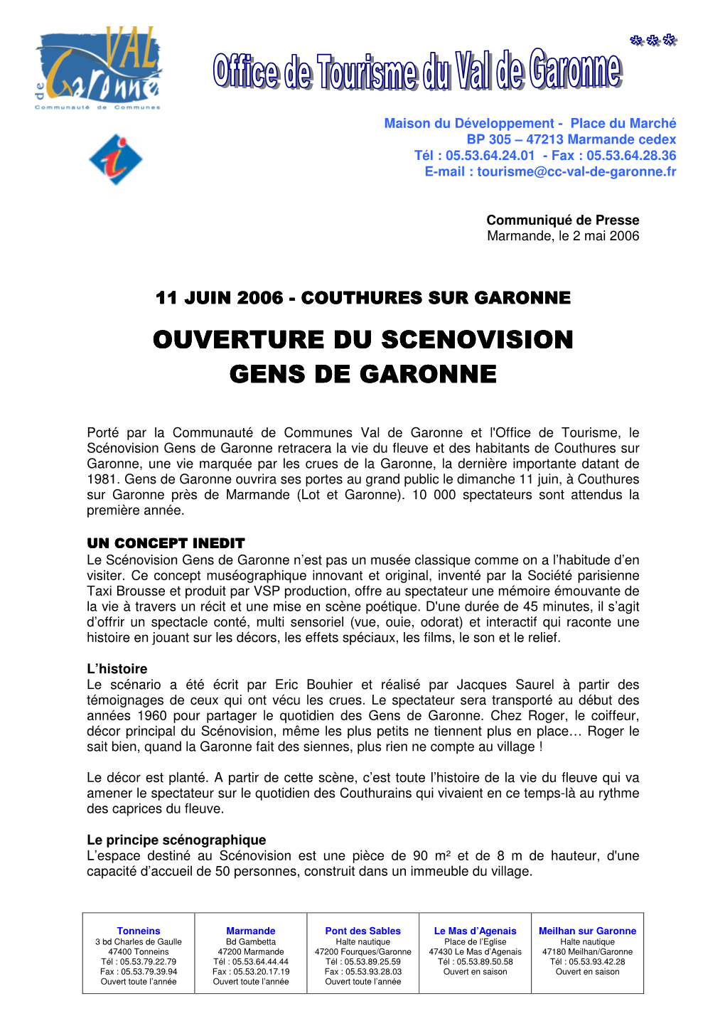 Ouverture Du Ouverture Du Scenovision Gens De Garonne Gens De Garonne