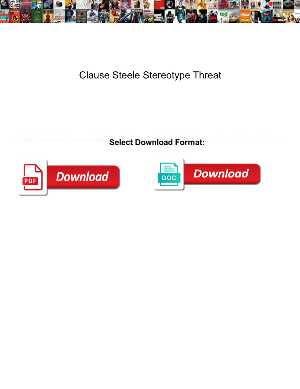 Clause Steele Stereotype Threat