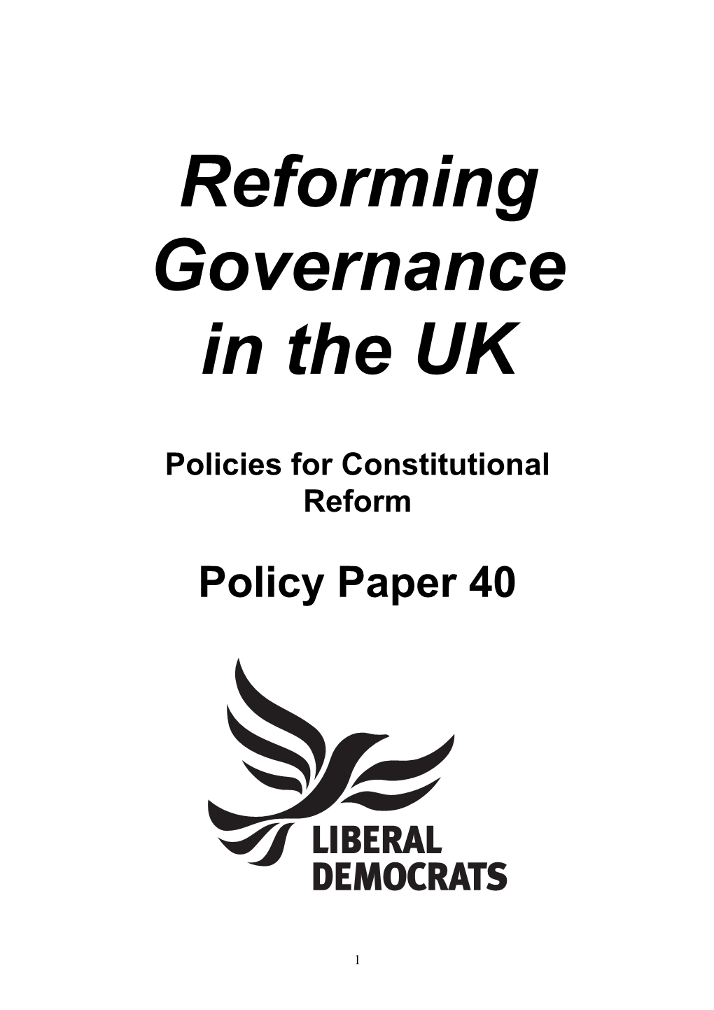 Policies for Constitutional Reform