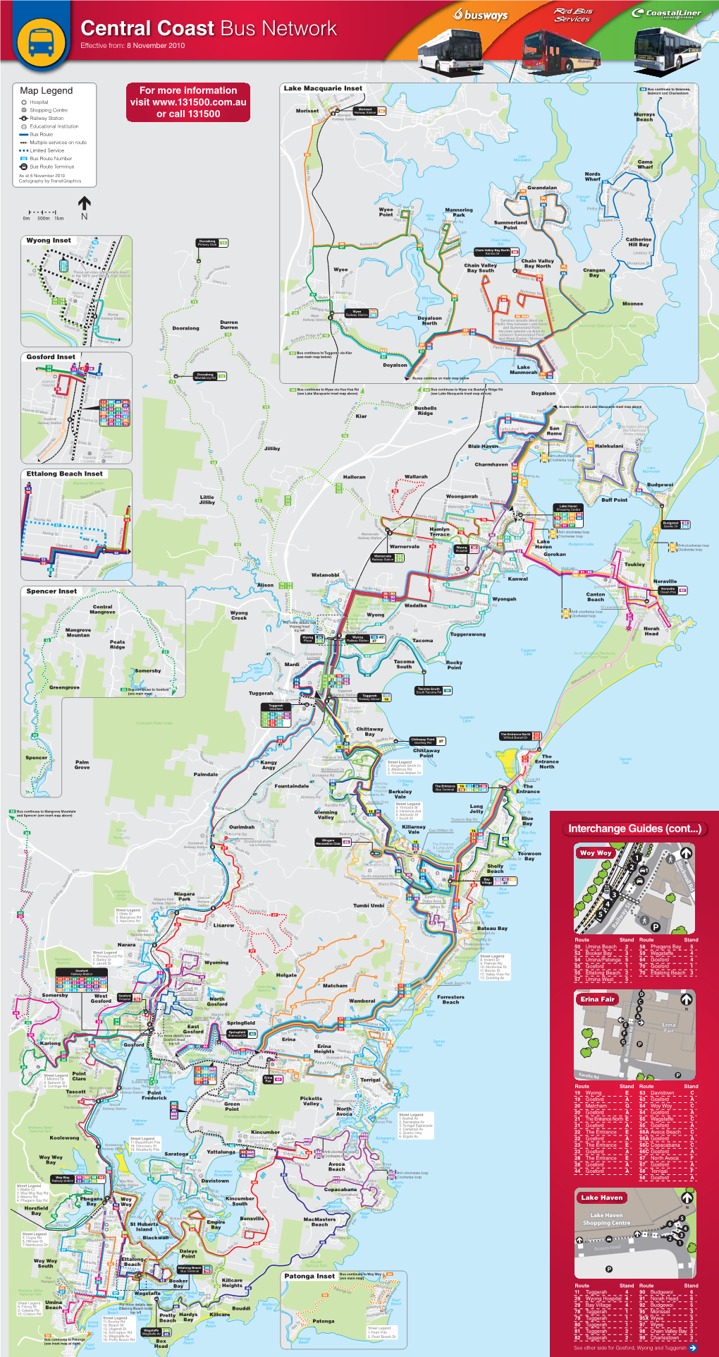 Central Coast Bus Network Effective From: 8 November 2010