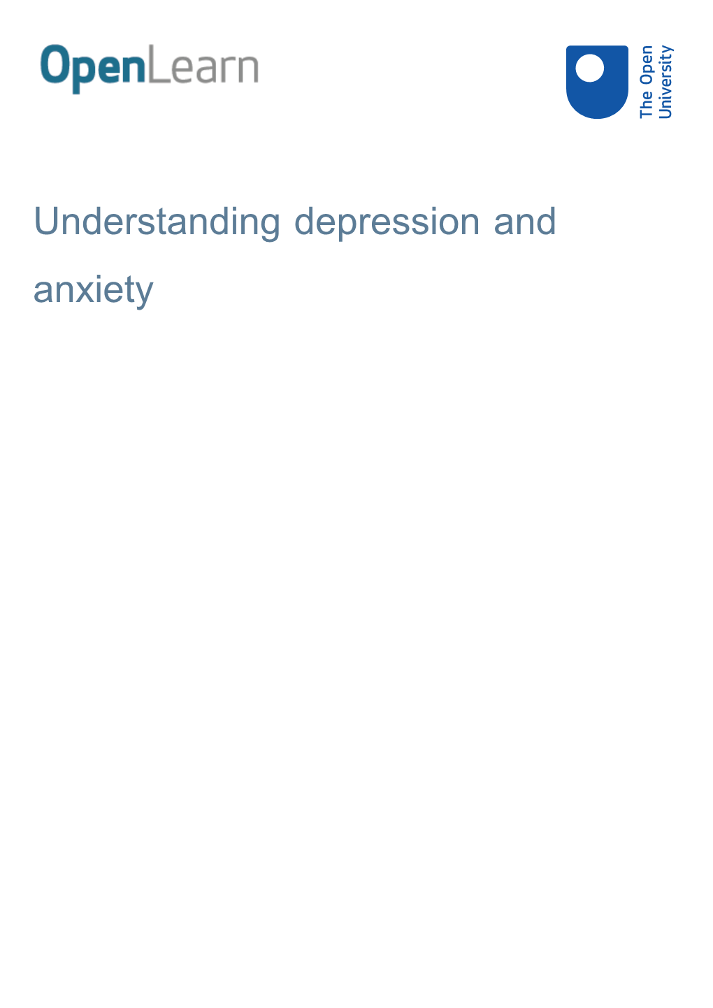 Understanding Depression and Anxiety