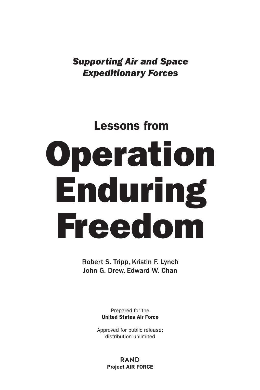 Lessons from Operation Enduring Freedom